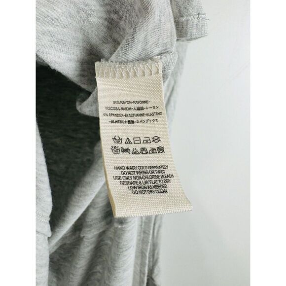 We The Free Sz XS Womens Luna Off Shoulder Top Gray Raw Raw Edge Hi Low - Picture 4 of 7